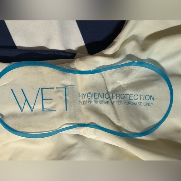 WET Designer Swimwear One Piece Navy Stripe Swimsuit Size Large NWT - Picture 5 of 9